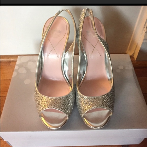 👸🏻Miss America gorgeous silver sparkly glitter platform heels! Worn 4x ✨in box - Picture 13 of 14